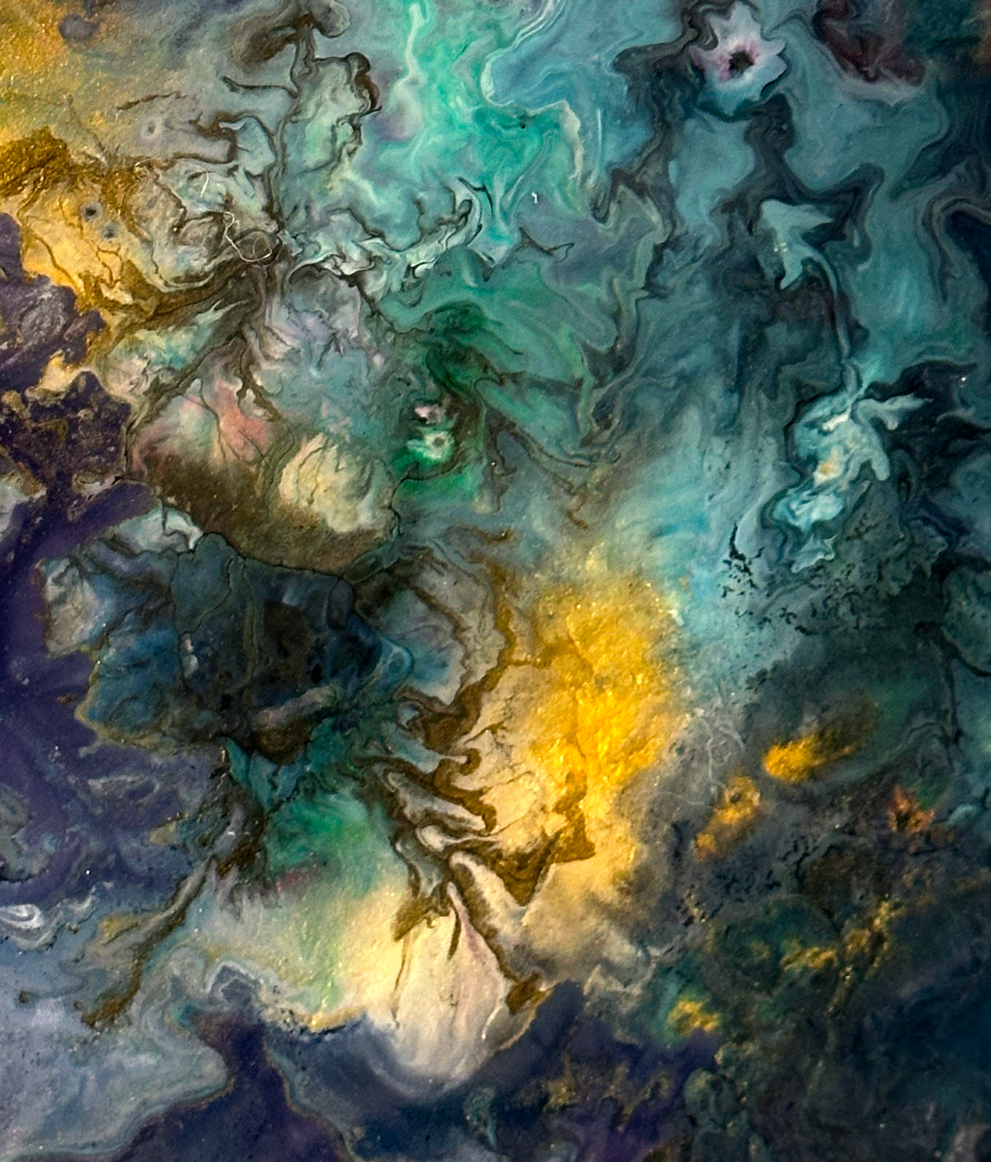 Original Abstract Resin Painting Helix 20x24  2025