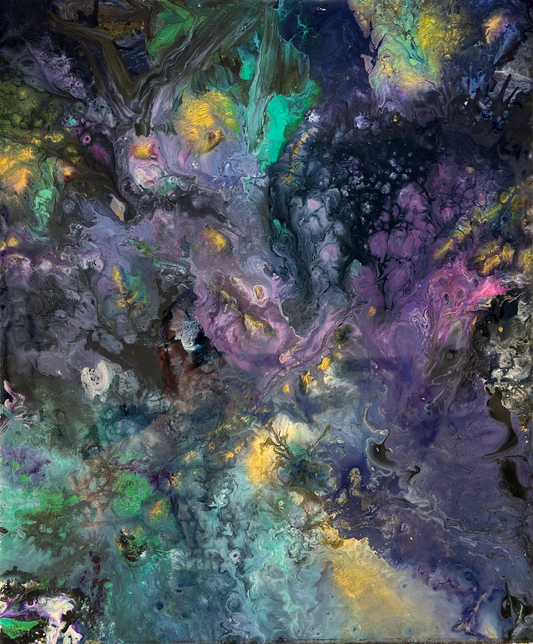 Original Abstract Resin Painting Helix 20x24  2025