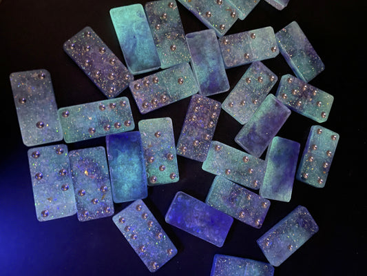 Handmade Galaxy Clouds Resin Dominos
