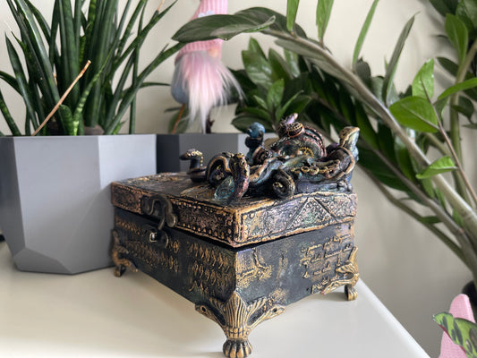 Multi Media Original Hand Sculpted Kraken Treasure Box PWNinja