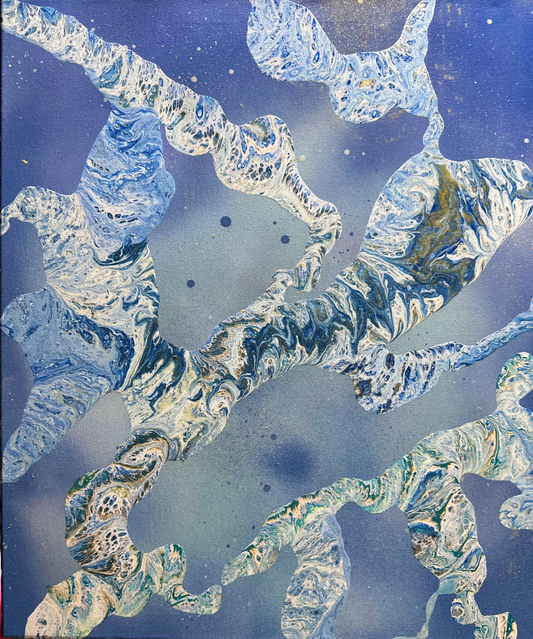 Original Abstract Painting "Static"  Diptych 2018