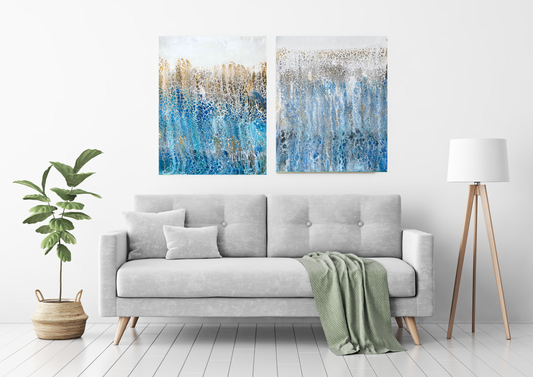 Original Abstract Paintings "June's Dunes" Diptych PWNinja
